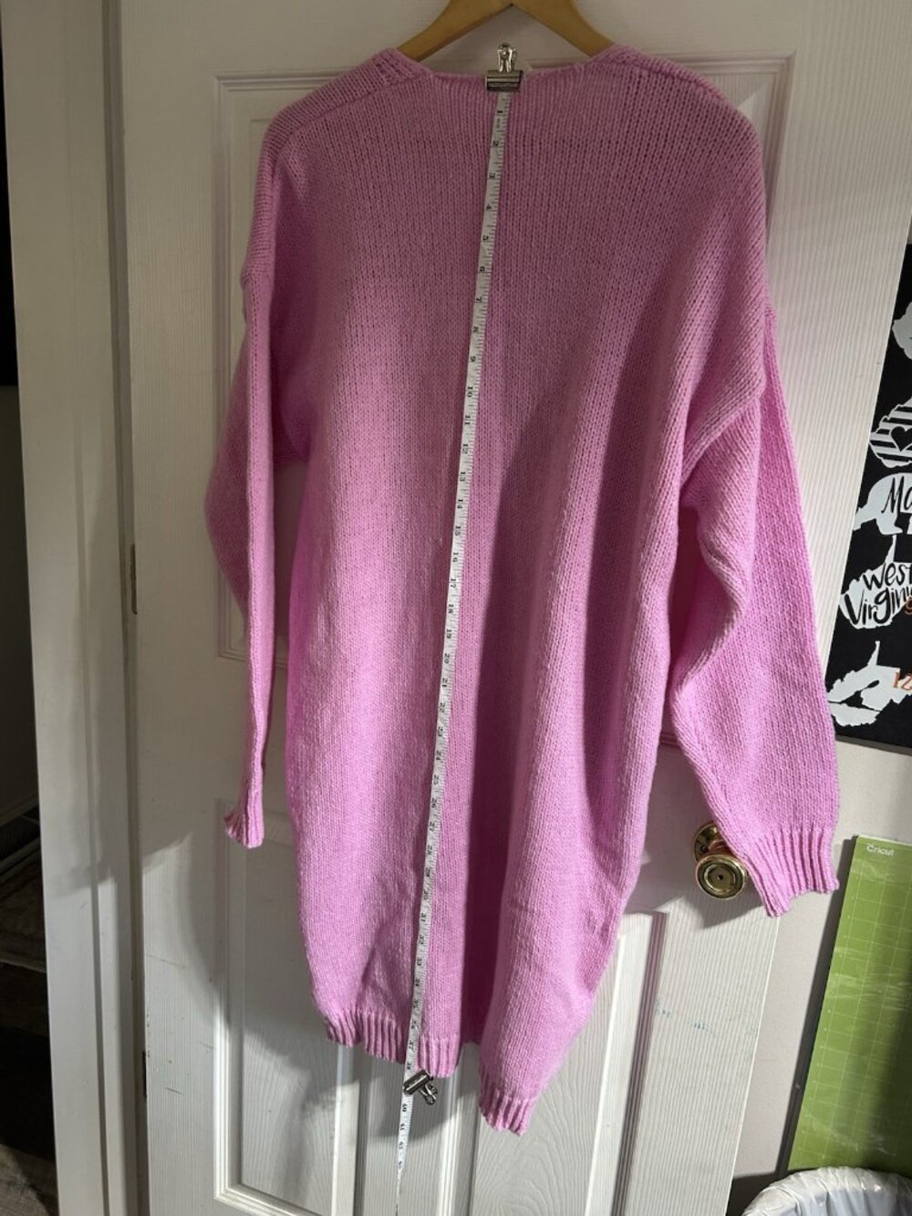Pink Long Duster Cardigan Open Sweater Women's SZ XXL Chic Classy Unbranded - Picture 5 of 8